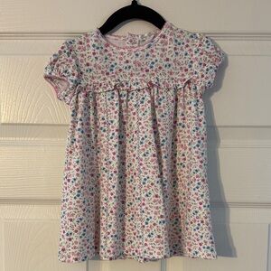 Kissy Kissy White Cotton Dress with Pink and Blue Floral Print